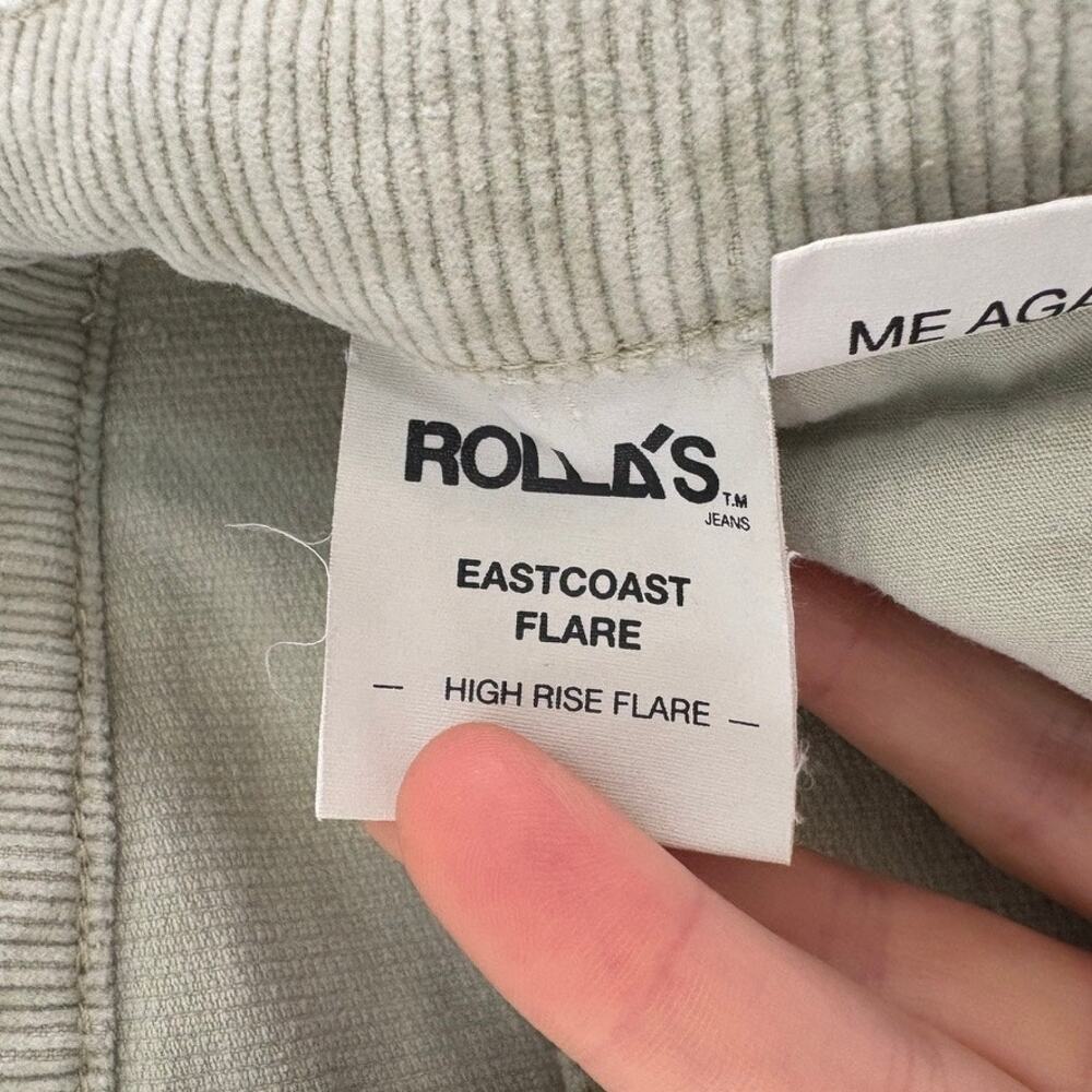 Rolla's Eastcoast Corduroy Flares Seafoam Green Sz 27 - Picture 5 of 10